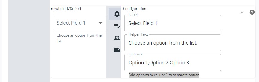 Configure a select field