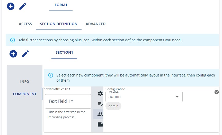 Configure a text input or select field